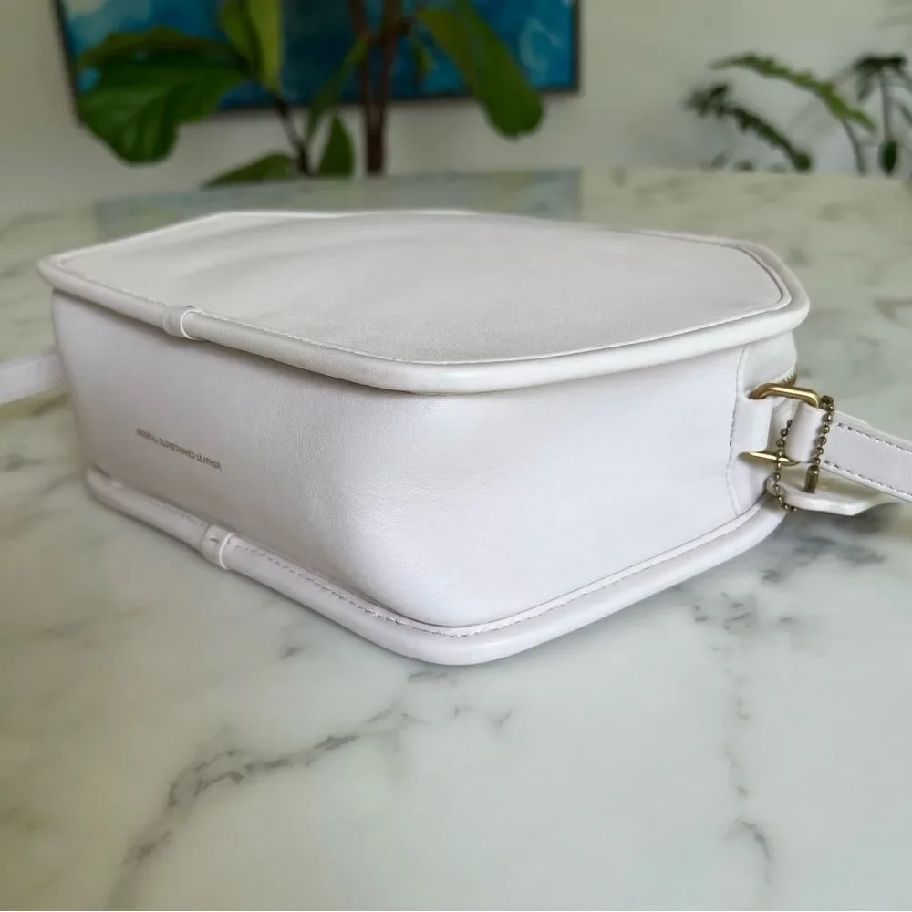 COACH Originals Archival Zip Geometric Pouch 141 Leather Crossbody Bag Chalk